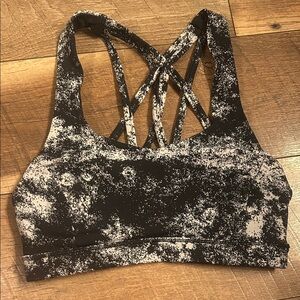 Lululemon Athletica Black and White Patterned Sports Bra